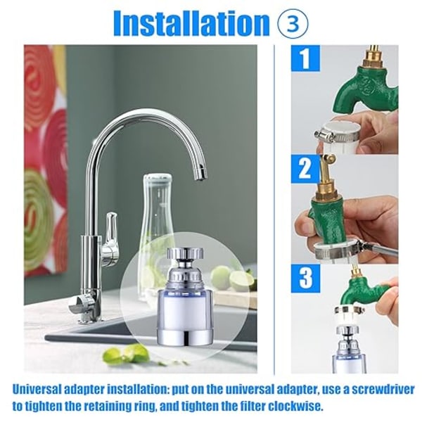 2 stycken kranvattenfilter, anti-kalk kranfilter, med 8 stycken P