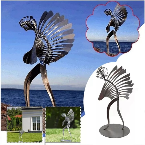 Sjov have humanoid kinetisk energi have statue vind spinner rustfrit stål papir mand vindmølle indretning udendørs vind skulpturer ornamenter