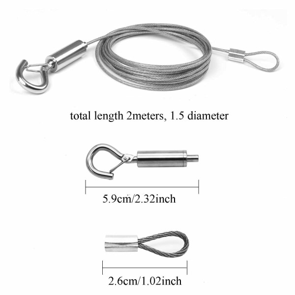 Pack of 4 Stainless Steel Wire Rope Automatic Wire Rope Clamp with Loc