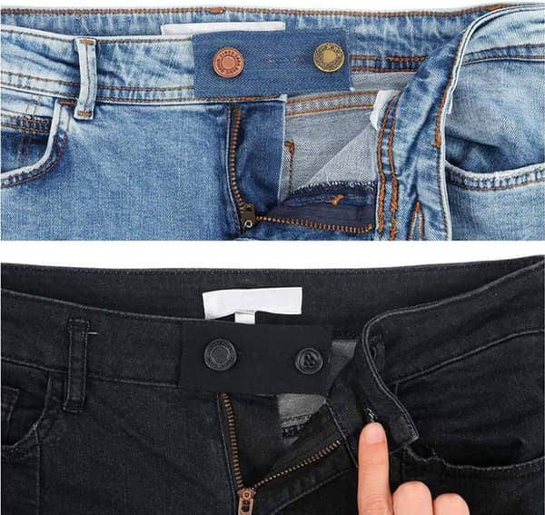 Knappförlängare i denim, neutral elastisk midjeförlängare, justerbar