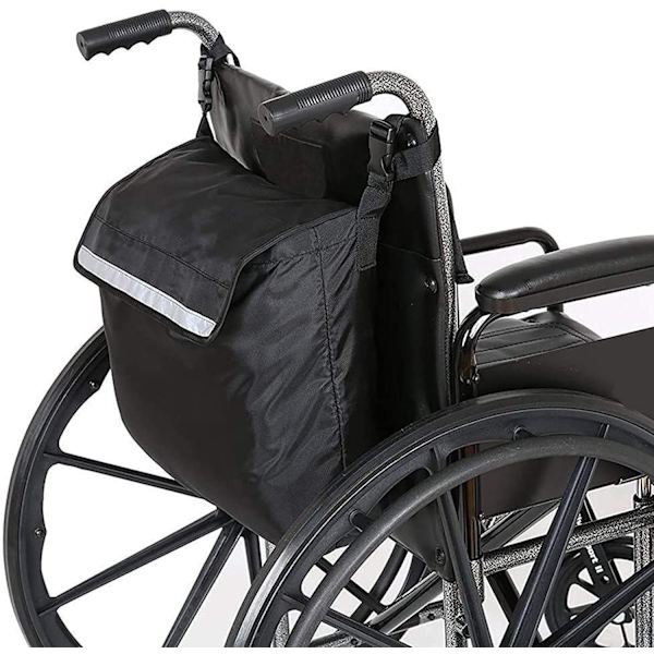1 kpl Turvallinen pyörätuolin säilytyslaukku Pussi Liikuntaväline Pyörätuolin lisävarustelaukku Matkakantolaukku Lääketieteellinen liikkuvuus, musta, 46*41cm