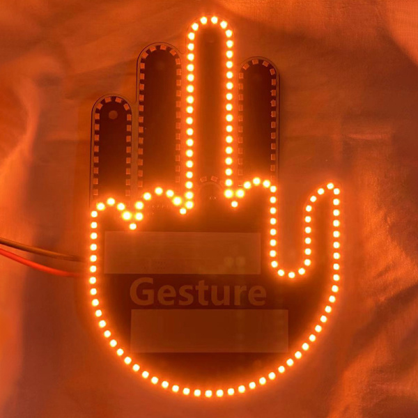Håndbevegelseslys for bil, nytt Glowgesture bilhåndlys, bilbakvindu-skilt, LED-skilt for bil, biltilbehør for menn