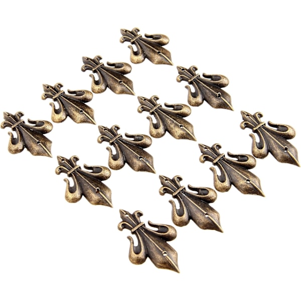 12-pack Vintage Hörnskydd för Ben, Metallutsmyckningar Lådskydd Kantöverdrag för Skåp Trälåda Bord Skrivbord, 45x28 mm (1,77\"x1,1\")