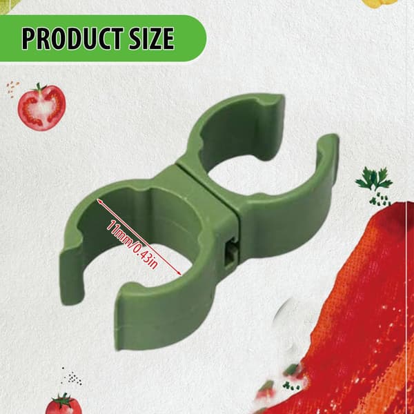20 st Universal Växtstöd Clips 11mm Gröna Växthus Blomster Clips