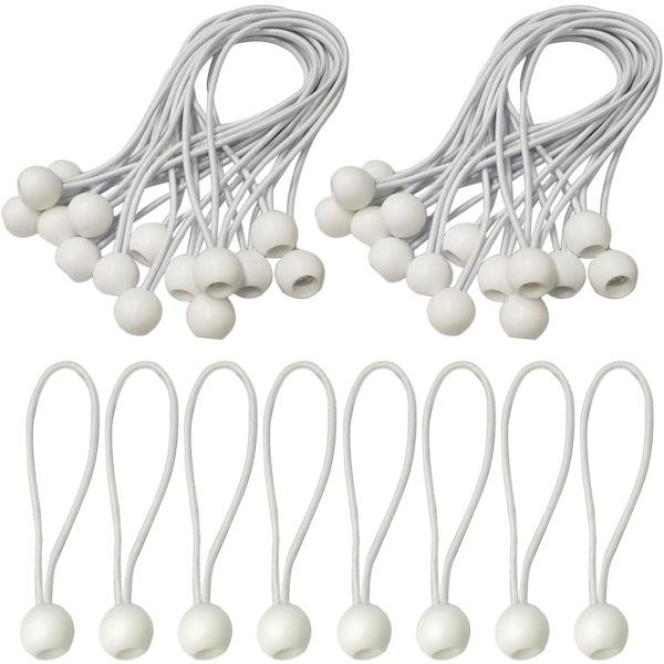50 stk elastiske spennere, elastisk ballstrammer, presenningstrammer, strammer med ball, elastisk strikk for presenninger, telt, camping