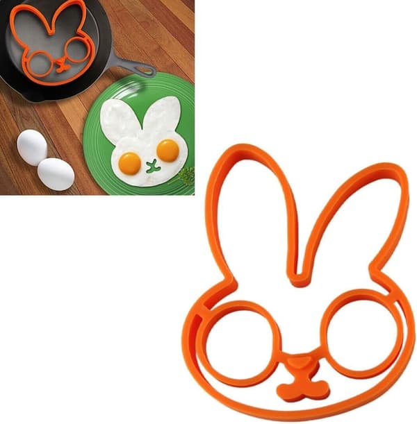 Silikon Egg Mold Ring, Søt Kaninformet Egg Ring