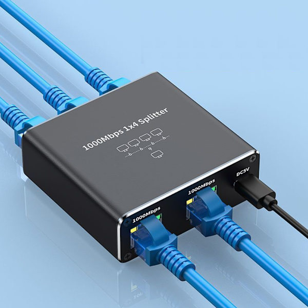 1 til 4 Ethernet Switch RJ45 Netværks Splitter 1000Mbps Multi-socket kompatibel med Routere og Set-Top Bokse