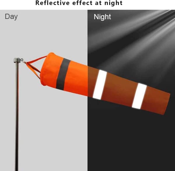 Vindpose, udendørs vindpose, 80 cm reflekterende vindpose, vindretningsindikator vindpose, til lufthavn, have