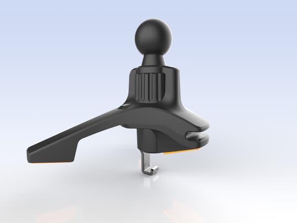 Bilsmartphone-adapterholder til bilens luftventil, 17 mm rund base (sort)