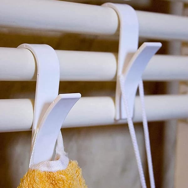8 stk. håndklæderadiator kroge, håndklæderadiator krog, hvid plastik radiator