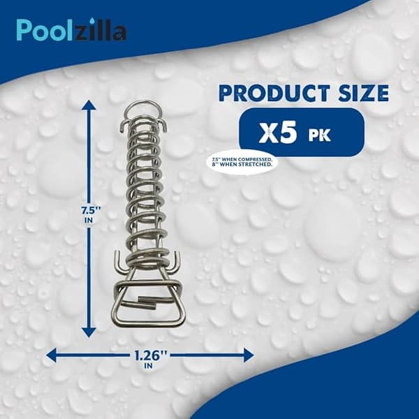 Pool Säkerhetsöverdrag Rostfritt Stål Fjäder - 5 Pack - Universell