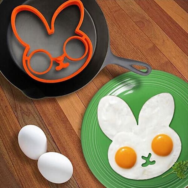 Silikon Egg Mold Ring, Søt Kaninformet Egg Ring