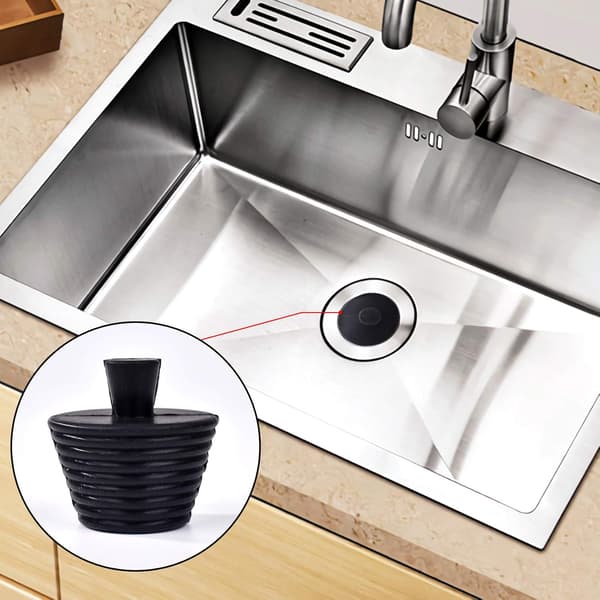 Pakke Universal Silikon Badekar Vask Avløpspluggstopper (Svart Hvit)