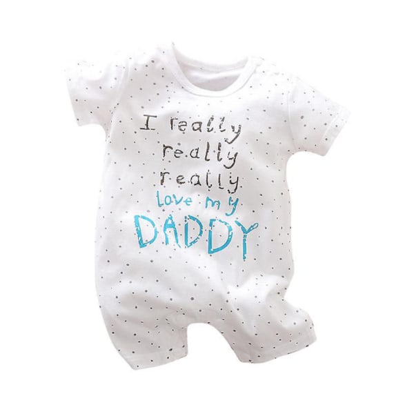 Baby I Love My Dads kortærmede jumpsuit 12-18 måneder hvid 53 cm