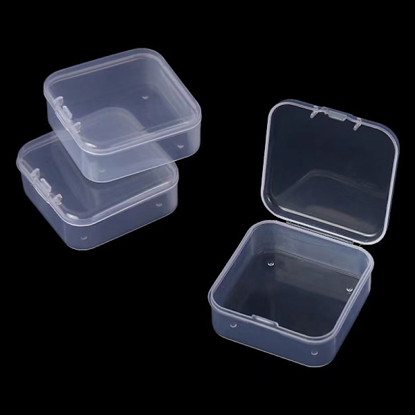6 st Mini Transparenta Plastförvaringslådor för Insamling av Små Föremål, Pärlor, Visitkort