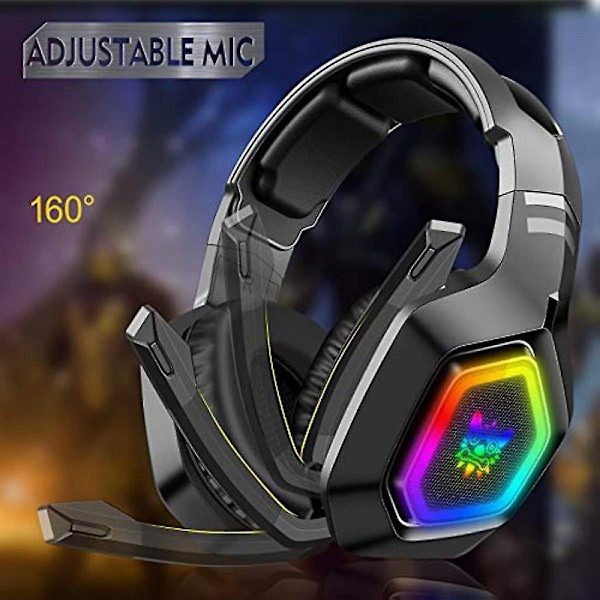 Headset Pc Gaming Hodetelefon Med Mikrofon Jack Spliter Stereo Lyd Pust