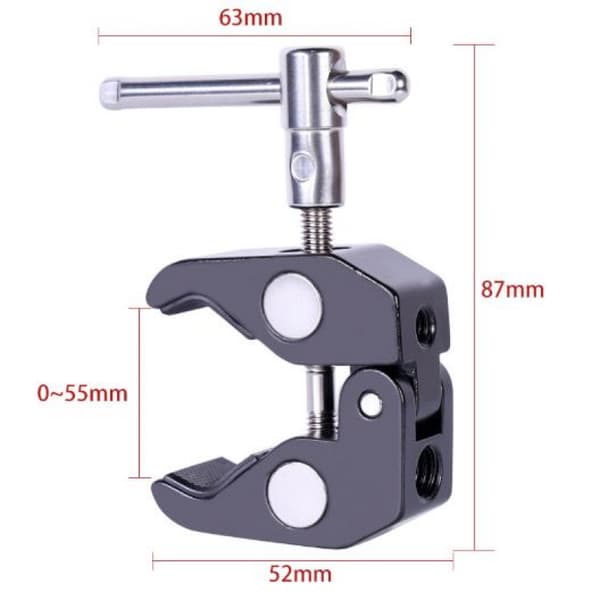 Super Clamp 2-pak til Stativben, Kameramonitor, LED-lys