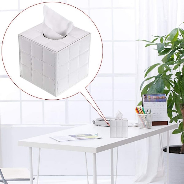 Elegant PU-läder servetthållare, fyrkantig servetthållare, pumpande pappershållare