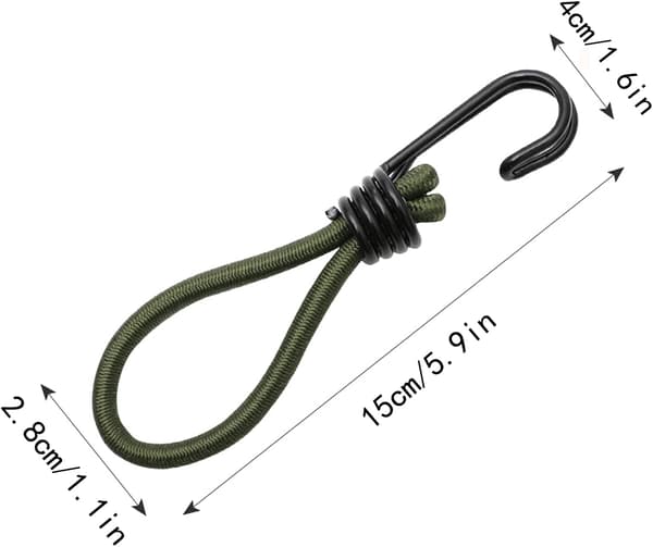 Elastiske gummistropper med krog, krog til elastisk snor eller elastisk snor, elastisk gummielastik, til bannere, telte, soveposer, presenninger