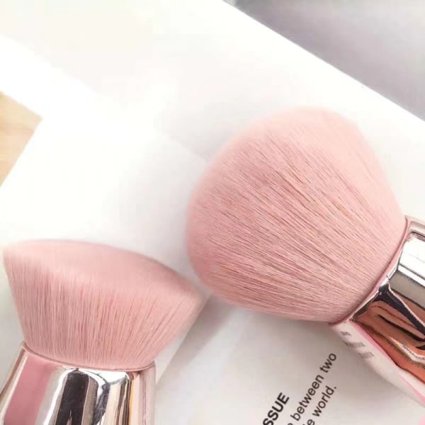 Rosa puder makeup borste - Elegant skönhetsborste för perfekt applicering av löst puder 5.5*8.7CM