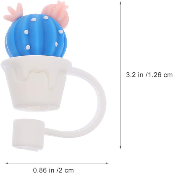 6st Cover Cap Återanvändbar sugrörslock Halmlock Cap Sil
