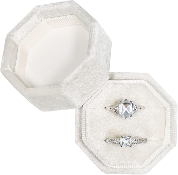Sammetsringask, Ringask 2 platser Ring Presentask Dubbla platser Oktagon R
