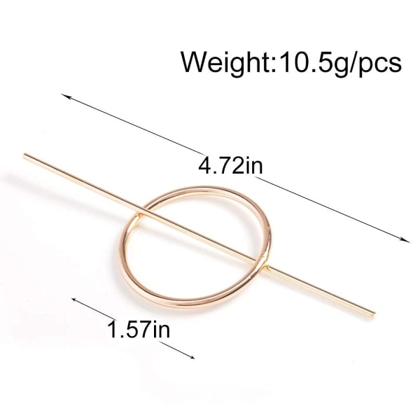 4 st runda hårklämmor ihåliga cirkelhårspännen mode geometriska hårnålar minimalistiska håraccessoarer hårsmycken (guld)