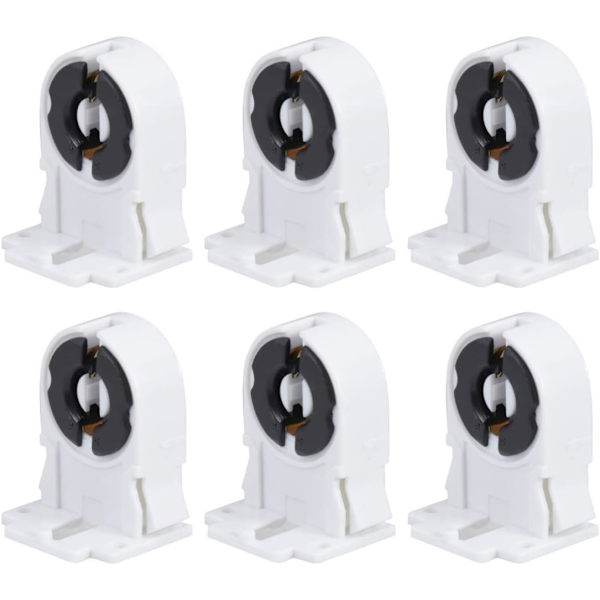 20 stk. Fluorescerende lampeholder Skruetype T8/G13 Ikke-shunted lampeholder Tombstone Socket Udskiftning til LED-fluorescerende rør