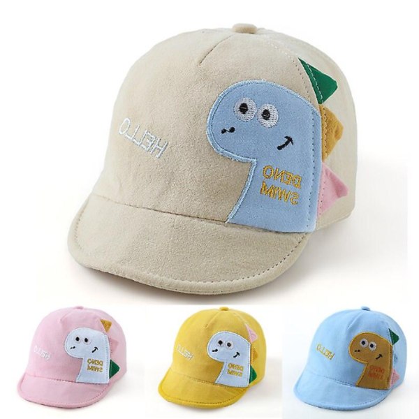 Cartoon baby baseball cap söt dinosaurie brev barn hatt Gul hatt storlek