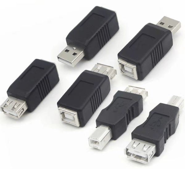 3x USB Typ A hona till USB Typ B hane adapter svart