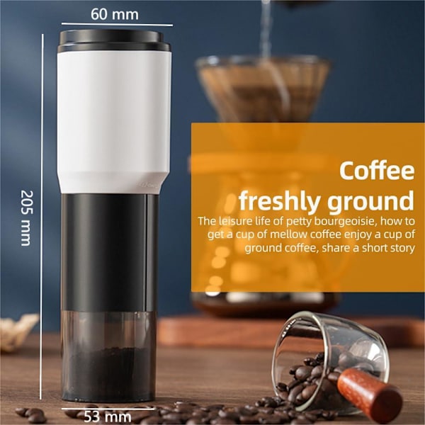 Elektrisk kaffekvarn med tidsinställning och automatisk avstängning, Gravity espressokvarn, portabel, sladdlös