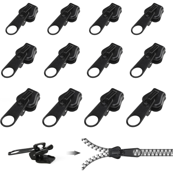 12 stk. Clip-on lynlåsskydere, Clip-on lynlåsskydere, lynlåsskydere Multip