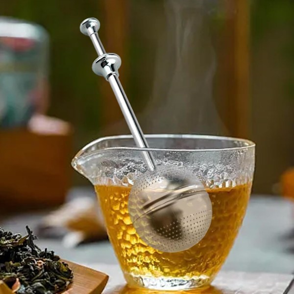 Te-kugle i rustfrit stål, te-si til løs te, finmasket te-infusionskande, sukkerpude, til te, kaffe, krydderier