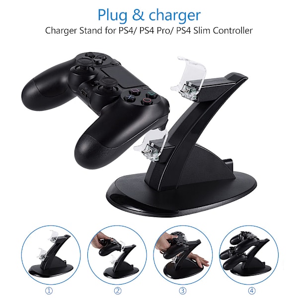 PS4-latausasema - Ohjainlaturi / Playstation-ohjain Musta