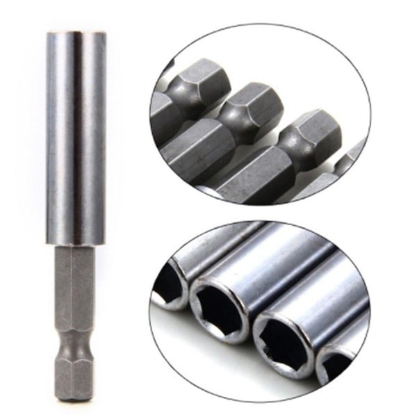 10 kpl 6,35 mm:n kuusiokantaisia magneettisia ruuvikärkiä ruuvimeisseleille, mutterinvääntimille, porakoneille tai käsikäyttöisille ruuvimeisseleille, 6 cm