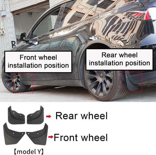 4 stk. stænkskærme til Tesla Model Y 21-23 Mud Flaps Stænkskærme Tilbehør til Tesla Mud Flaps Mudguards