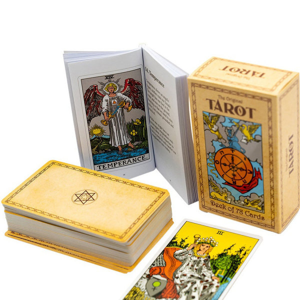 Original TAROT med instruktionsbog Dæk med 78 kort