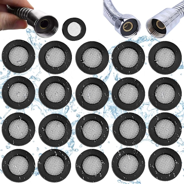 20 stycken Rostfri Packning Gummitätning, Rostfri Filter Nät Packning, Gummitätning O-Ring Filter, Sil, Badrum, Dusch, Tätning R