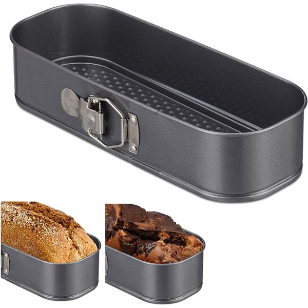 Antrasitt rektangulær springform, rektangulær springform, avtakbar, non-stick, 30,8 x 12 cm