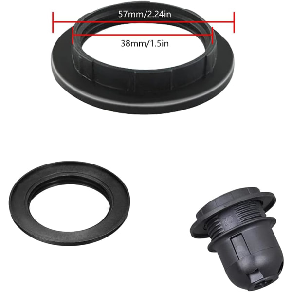 4 st E27 Reducer Ring Lampskärm Ring Lampskärm Adapter för Plattljus