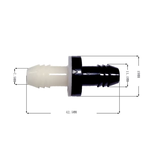 Enkel tilbakeslagsventil, 10 mm ABS, 2 stk. (hvit)