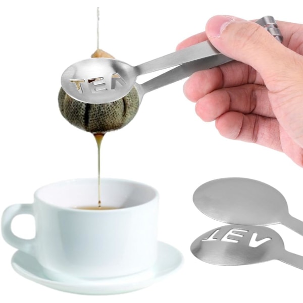 Tea Bag Squeezer, Stainless Steel Teabag Tongs, Tea Bag Holder Spoon L