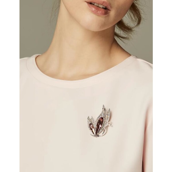 Vintage Rhinestone Crystal Inlaid Butterfly Brooch Women Girls Party E