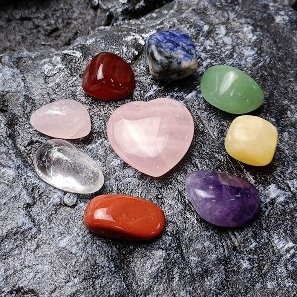 Helbredende krystaller sett edelstener gaver nybegynnere chakra steiner åndelig