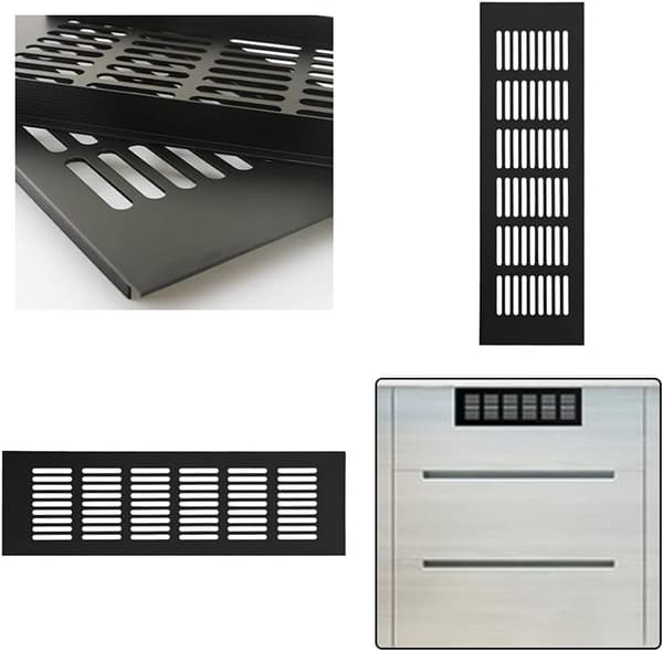 Stykker Aluminium Luftventil Gitter Rektangulær Luftventil Gitter Legering Luftventil Gitter Udvendig Luftventil Gitter til Ventilation Sort 250 * 80mm