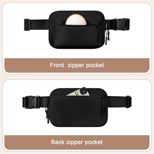 Fanny Packs til Kvinder Mænd, Bæltetaske med 4 Lynlåslommer, Vandtæt Crossbody Taske, Moderne Taljetasker
