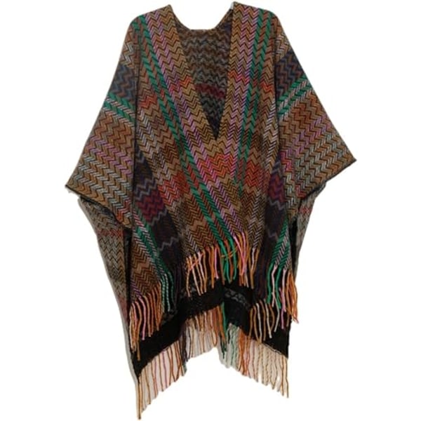 Kvinners vinter sjal retro etnisk åpen sjal wrap sjal dusk skjerf,