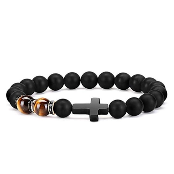 Korsarmband för män Tiger Eye katolskt rosenkransarmband för män pojkar