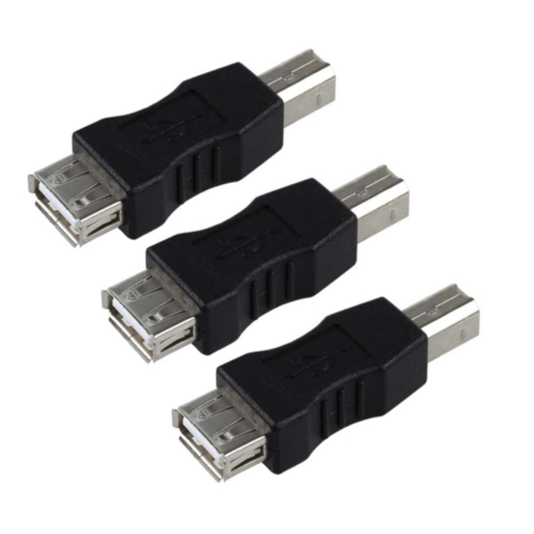 3x USB Typ A hona till USB typ B hane-adapter svart