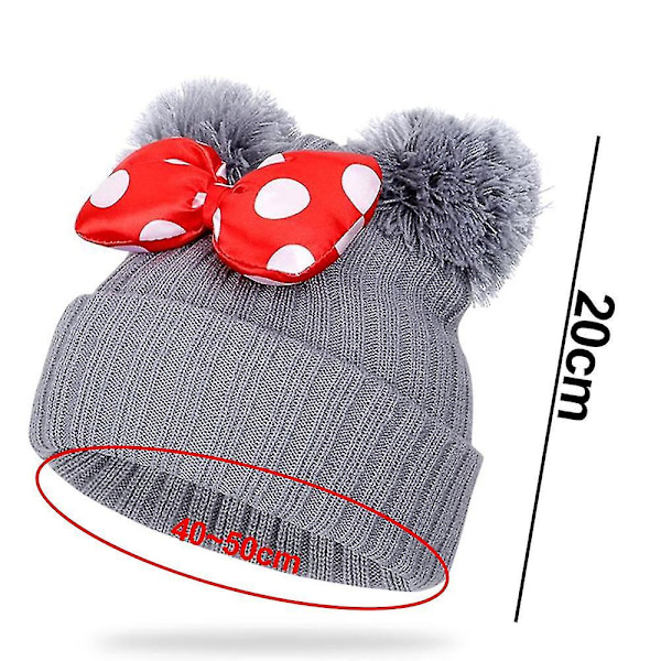 Toddler Hat Winter Dubbel Pom Pom Stickad Mössa